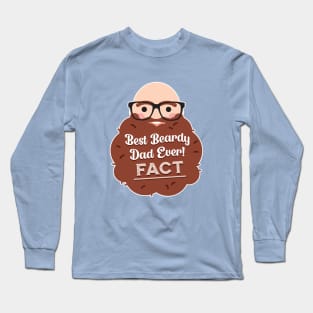 Best (Brown) Beardy Dad Ever FACT Long Sleeve T-Shirt